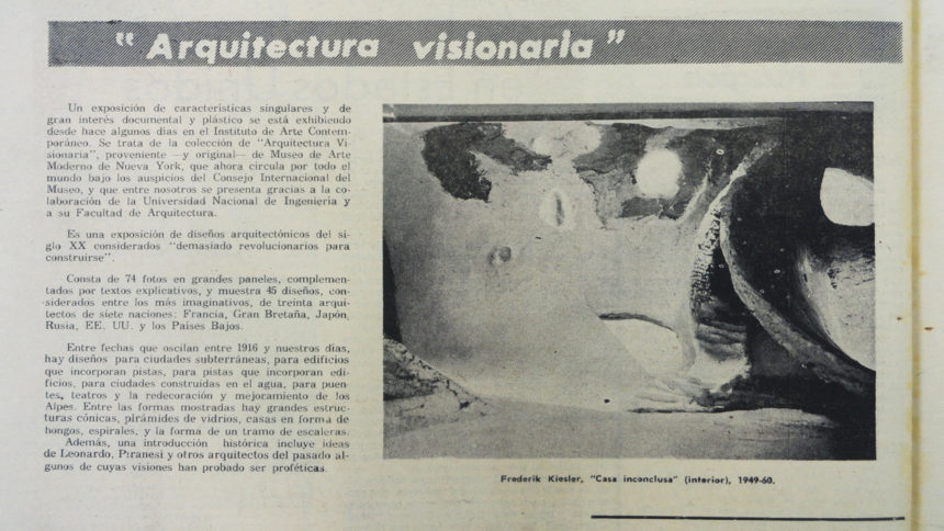 “Arquitectura visionaria” en el IAC (1967)